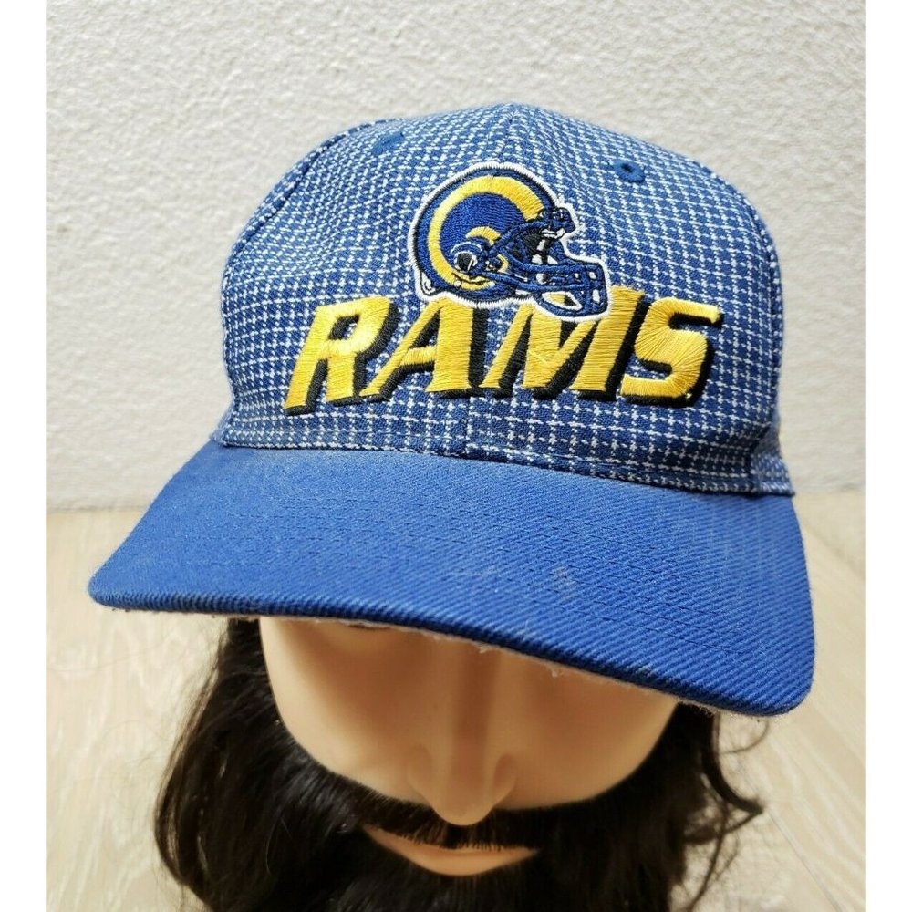 Vintage Los Angeles Rams Logo Athletic Check Checkered PROLINE Strap-back